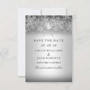 Kristallperlen-Schneeflocken-Silber Save The Date