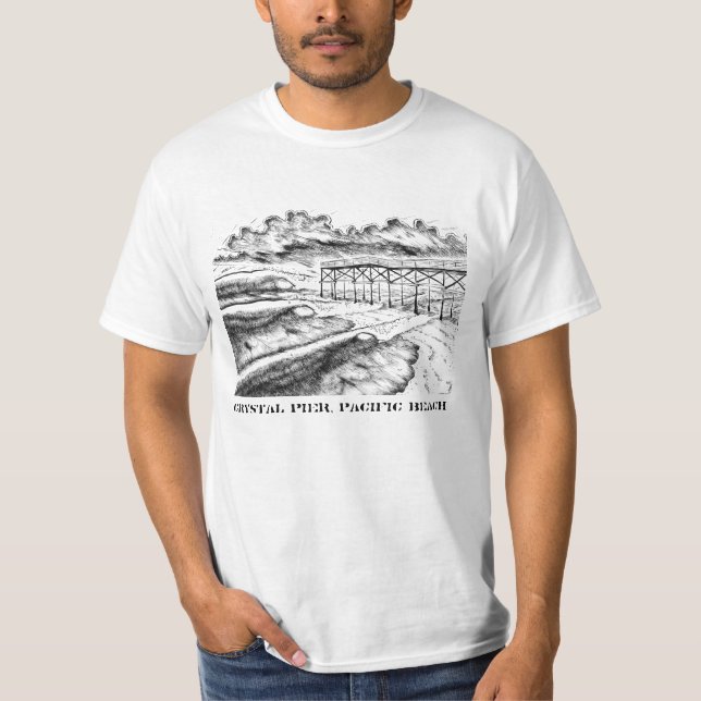 Kristallpier, pazifischer Strand T-Shirt (Vorderseite)