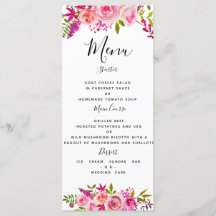 KristallPink Peach Rose Hochzeitsmenü VORLAGE