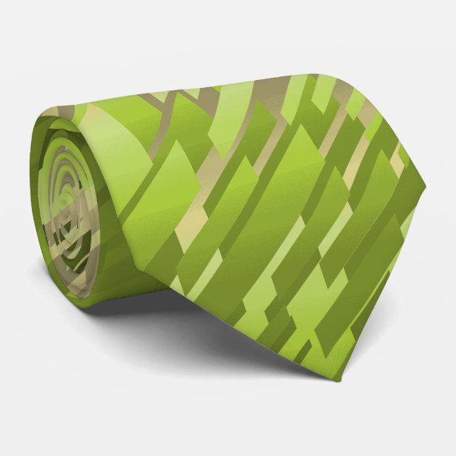 Kristallprismus-Streifengrün zweiseitig Krawatte (Gerollt)