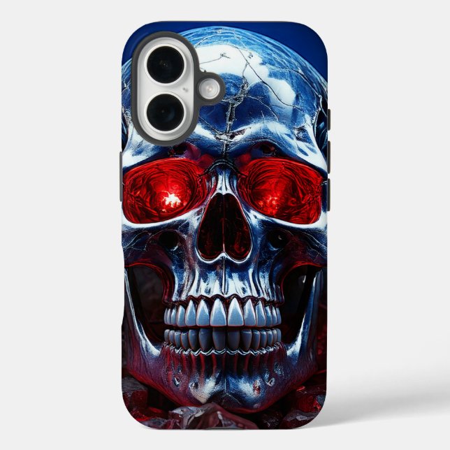 Kristallschädel mit Ruby Red Eyes iPhone/iPad Gehä Case-Mate iPhone Hülle (Rückseite)