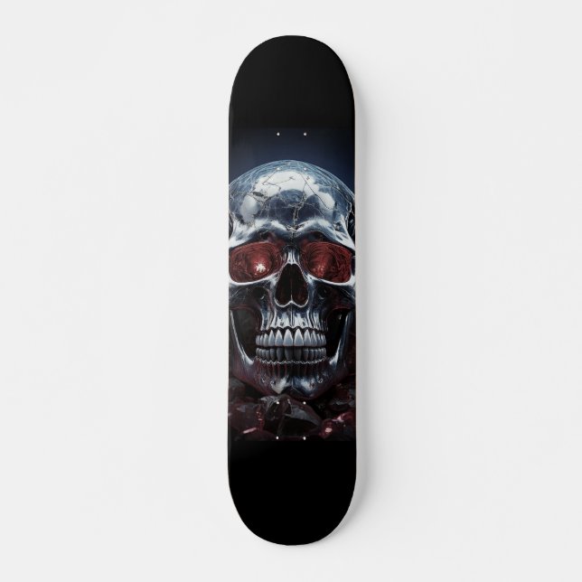 Kristallschädel mit Ruby Red Eyes Skateboard (Vorne)