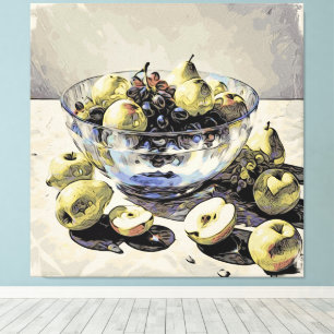 *~*Kristallschale SC6 Stillleben-Frucht-Kunstgesch Leinwanddruck