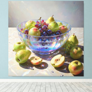 *~*Kristallschale Stillleben Frucht Kunstgeschenk Leinwanddruck