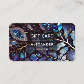 Kristallsteine, blau, Lavendel Visitenkarte