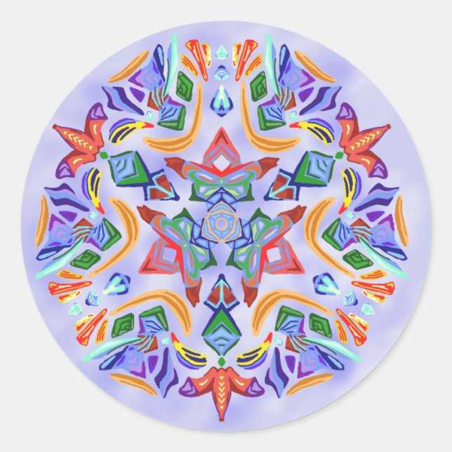 Kristallsymmetrie (Sticker) Runder Aufkleber (Vorderseite)