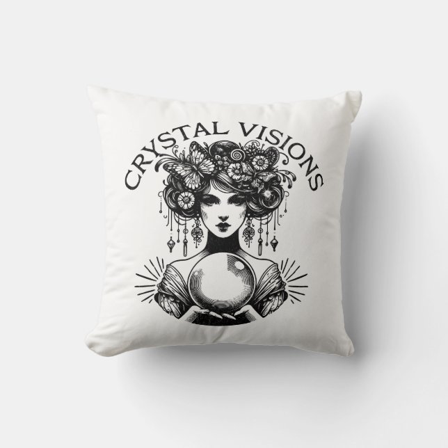 Kristallvisionen Mystische Frauen Vintager T - Shi Kissen (Vorderseite)