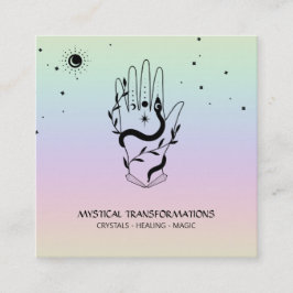 *~* Kristallwaren Hand-   SchlangeMoon Magic Boho  Quadratische Visitenkarte