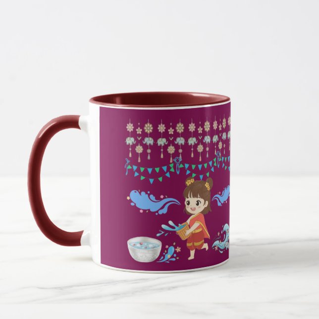 Kristallwasser-Feier Magenta Tasse (Links)