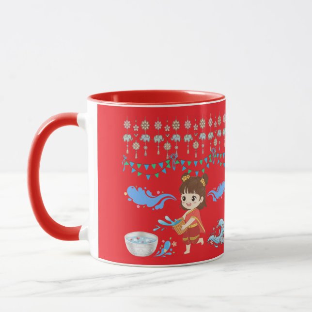 Kristallwasserfeier leuchtend rot tasse (Links)