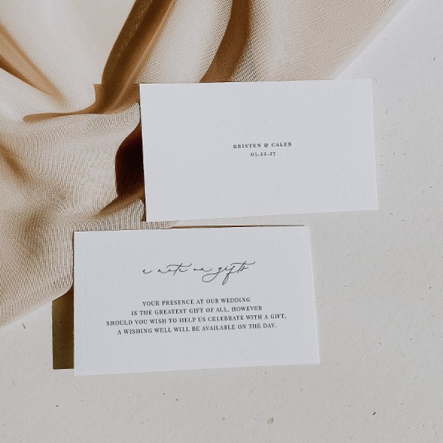 KRISTEN Minimalistisch Wedding a Note on Gifts Begleitkarte (Von Creator hochgeladen)