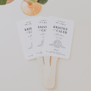KRISTEN Modernes Minimalistisches Hochzeitsprogram Fächer