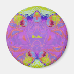 KRISTEN ~ Rosa Gelbes Fraktal ~ Magnet