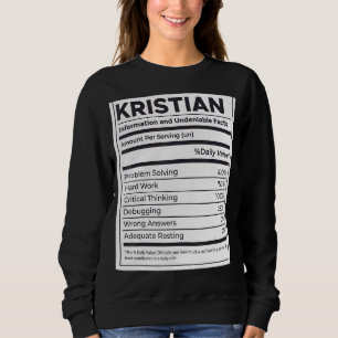 Kristian Nutrition Information Problem lösen Har Sweatshirt