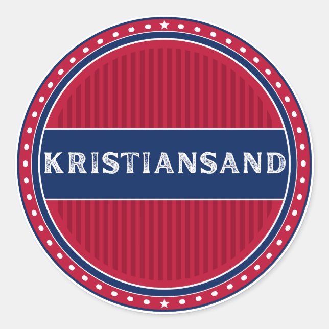 Kristiansand City Pride Emblem Norwegian Identity Runder Aufkleber (Vorderseite)