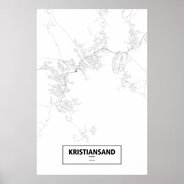 Kristiansand, Norwegen (schwarz auf weiß) Poster (Vorne)