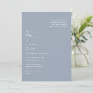 Kristin Dusty Blue Modern Wedding Einladung