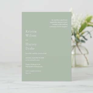 Kristin Sage Green Modern Wedding Einladung