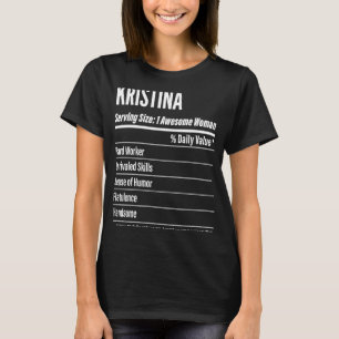 Kristina Nahrungsfakte für Größenkalorien T-Shirt