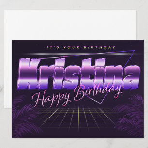 Kristina Name Vorname lila retro Karte Geburtstag