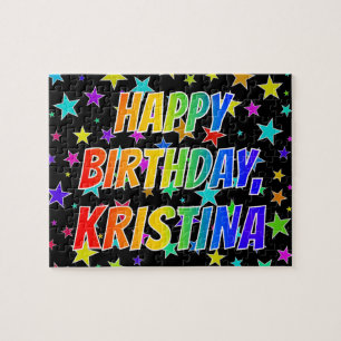 "KRISTINA" Vorname, Spaß "GLÜCKLICHER GEBURTSTAG" Puzzle