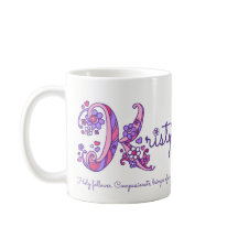 Kristy name bedeutet dekorative K-Monogramm-Tasse