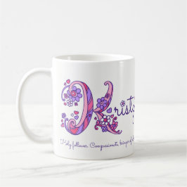 Kristy name bedeutet dekorative K-Monogramm-Tasse Kaffeetasse