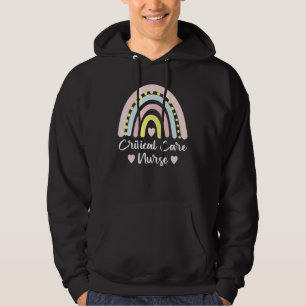 Kritische Pflegekräfte Krankenschwester Boho Rainb Hoodie