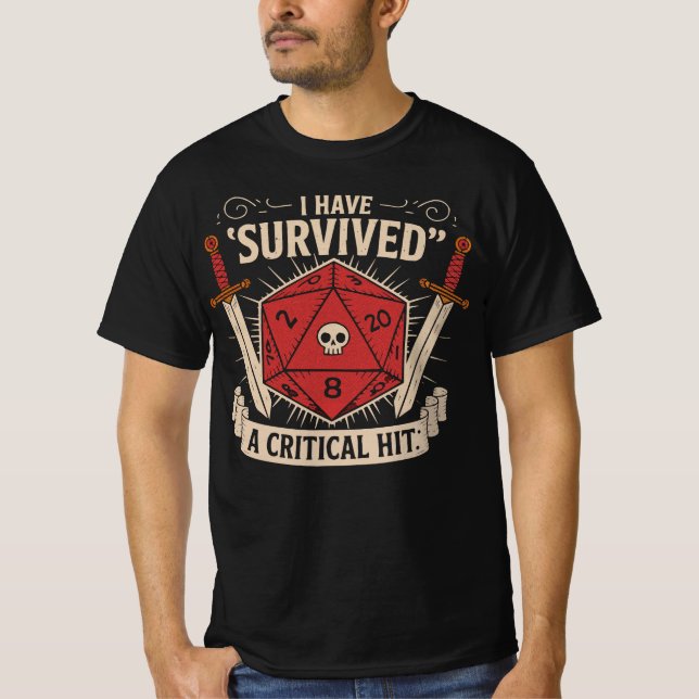Kritischer Treffer D20 - Dungeons und Dragons T-Shirt (Vorderseite)