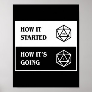 Kritischer Versag D20 Dice Wie es sonnig wird Poster