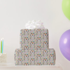 Kritzel-Katzen-Geschenkpapier Grau Geschenkpapier