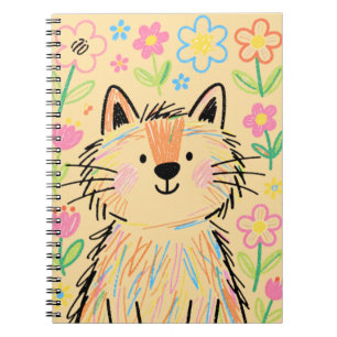 Kritzel-Katzen-Notizbuch Soft Cream Gelb Notizblock