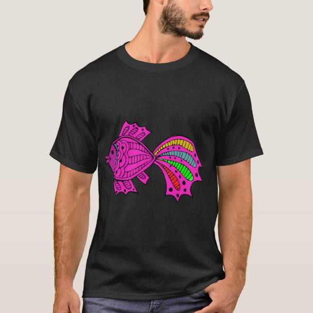 Kritzelei Fisch T-Shirt (Vorderseite)