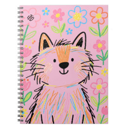 Kritzelkatze Notizbuch Rosa Notizblock