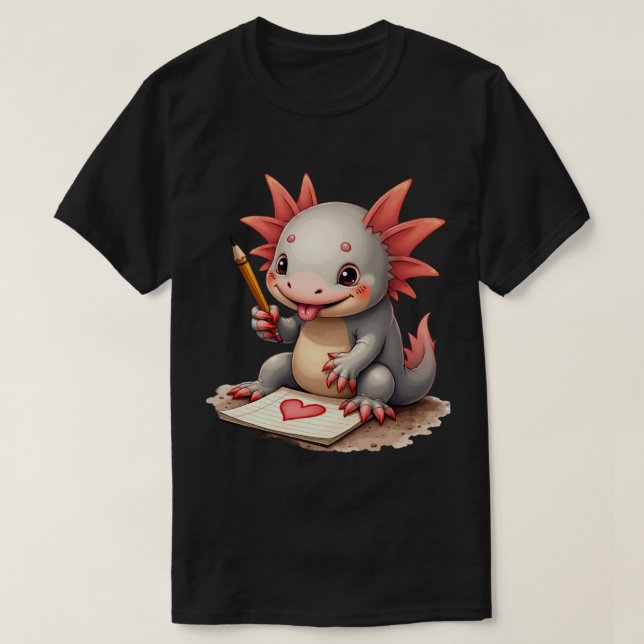 Kritzelndes Axolotl T-Shirt (Design vorne)