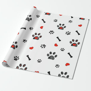 Kritzelpfoten und Knochen Geschenkpapier
