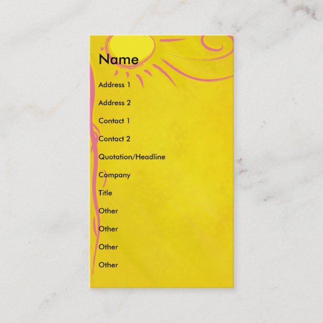 Kritzelsonne des Cartoon Visitenkarte (Vorderseite)