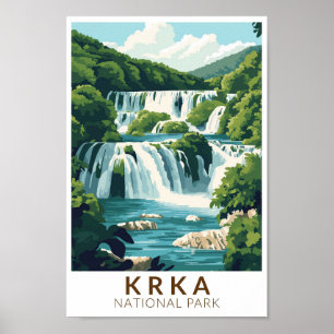 Krka Nationalpark Kroatien Illustration Reisen Kun Poster