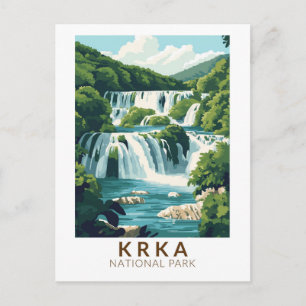Krka Nationalpark Kroatien Illustration Reisen Kun Postkarte