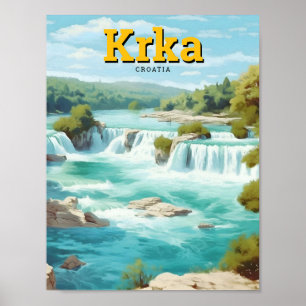 Krka Nationalpark Kroatien Kunst Vintage Reise Poster