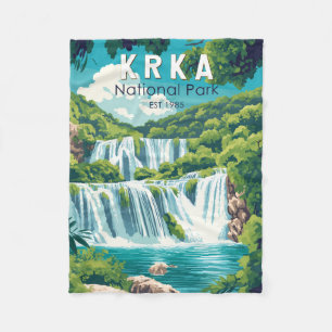 Krka Nationalpark Kroatien Reise Kunst Vintage Fleecedecke