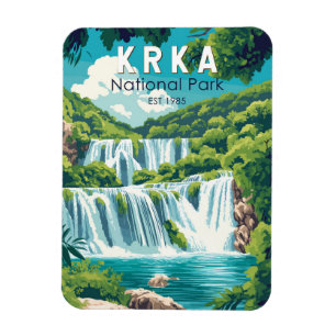 Krka Nationalpark Kroatien Reise Kunst Vintage Magnet