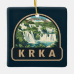 Krka Nationalpark Kroatien Reisen Kunst, Dichtung  Keramikornament<br><div class="desc">Krka Vektorgrafik Design. Der Nationalpark Krka liegt am Fluss Krka im Süden Kroatiens. Es ist bekannt für eine Reihe von 7 Wasserfällen.</div>