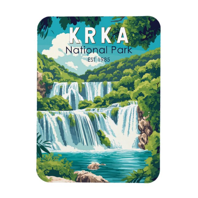 Krka Nationalpark Kvarnerbucht Vintag Magnet (Vertikal)