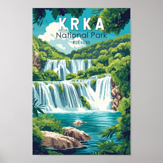 Krka Nationalpark Kvarnerbucht Vintag Poster (Vorne)
