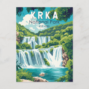 Krka Nationalpark Kvarnerbucht Vintag Postkarte
