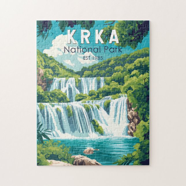 Krka Nationalpark Kvarnerbucht Vintag Puzzle (Vertikal)