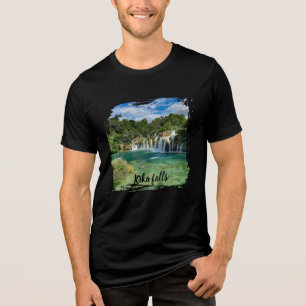 Krka-Wasserfälle in Kroatien entfernte Panoramaans Tri-Blend Shirt