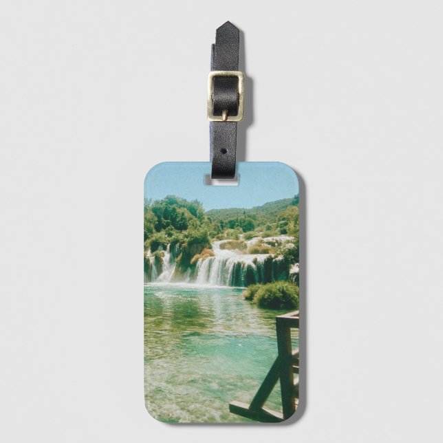 Krka Wasserfälle - Krka Nationalpark - Kroatien Gepäckanhänger (Vorderseite Vertikal)