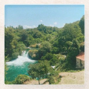 Krka Wasserfälle - Krka Nationalpark - Kroatien Glasuntersetzer
